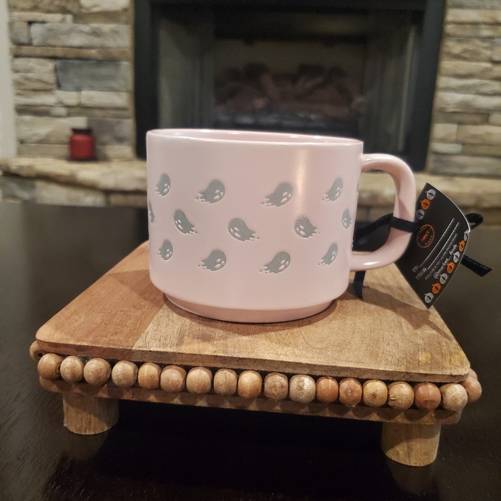 Viral Halloween Pastel Pink Ghost Mug-NWT